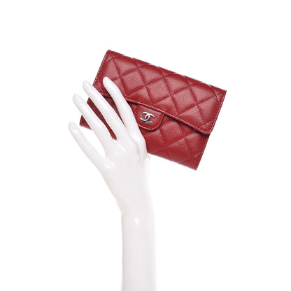 Chanel Caviar Quilted Medium Flap Wallet Dark Red 2 of 8