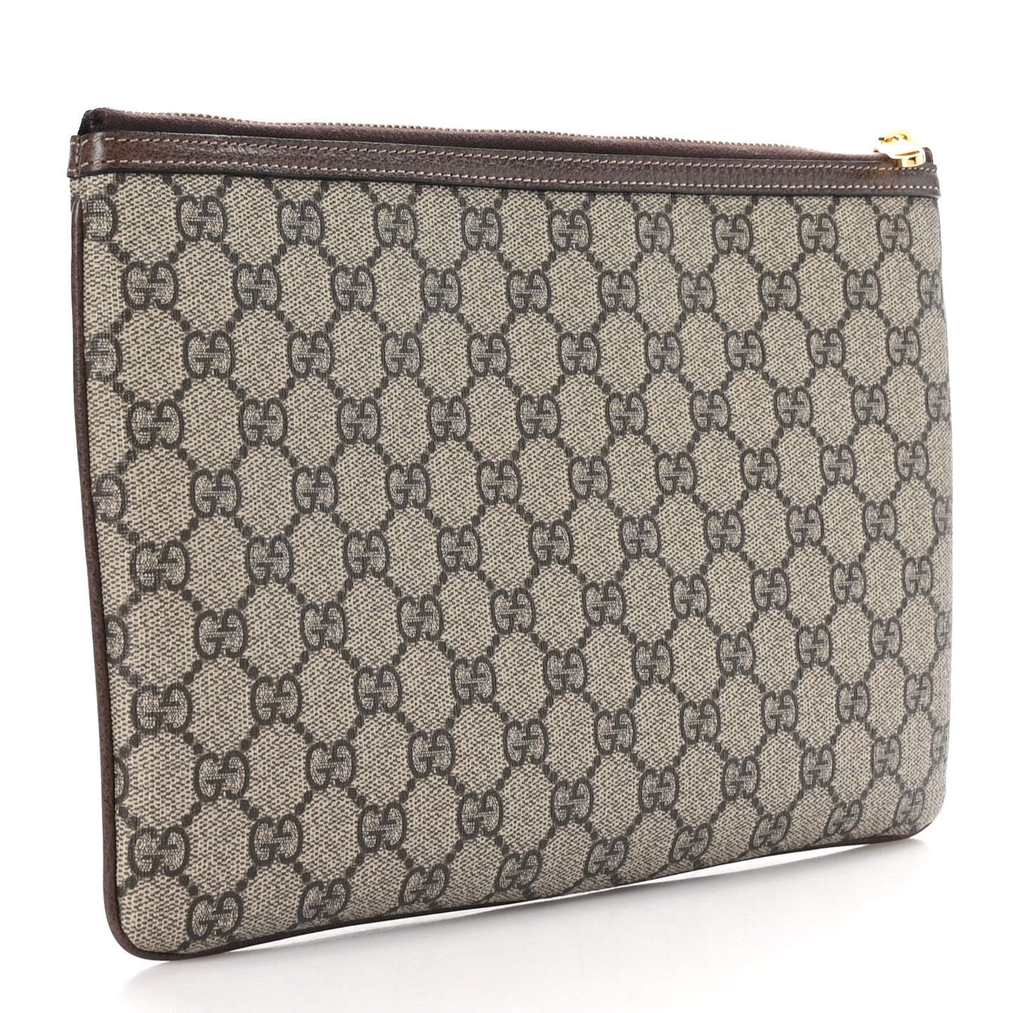 GG Supreme Monogram Large Ophidia Pouch Clutch Brown