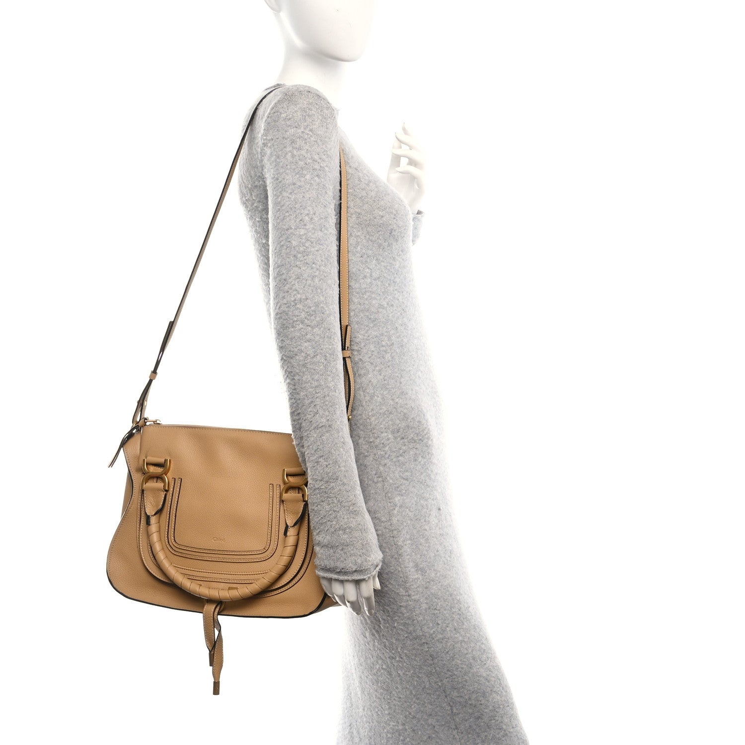 Chloe Calfskin Medium Marcie Satchel Light Tan 3 of 17