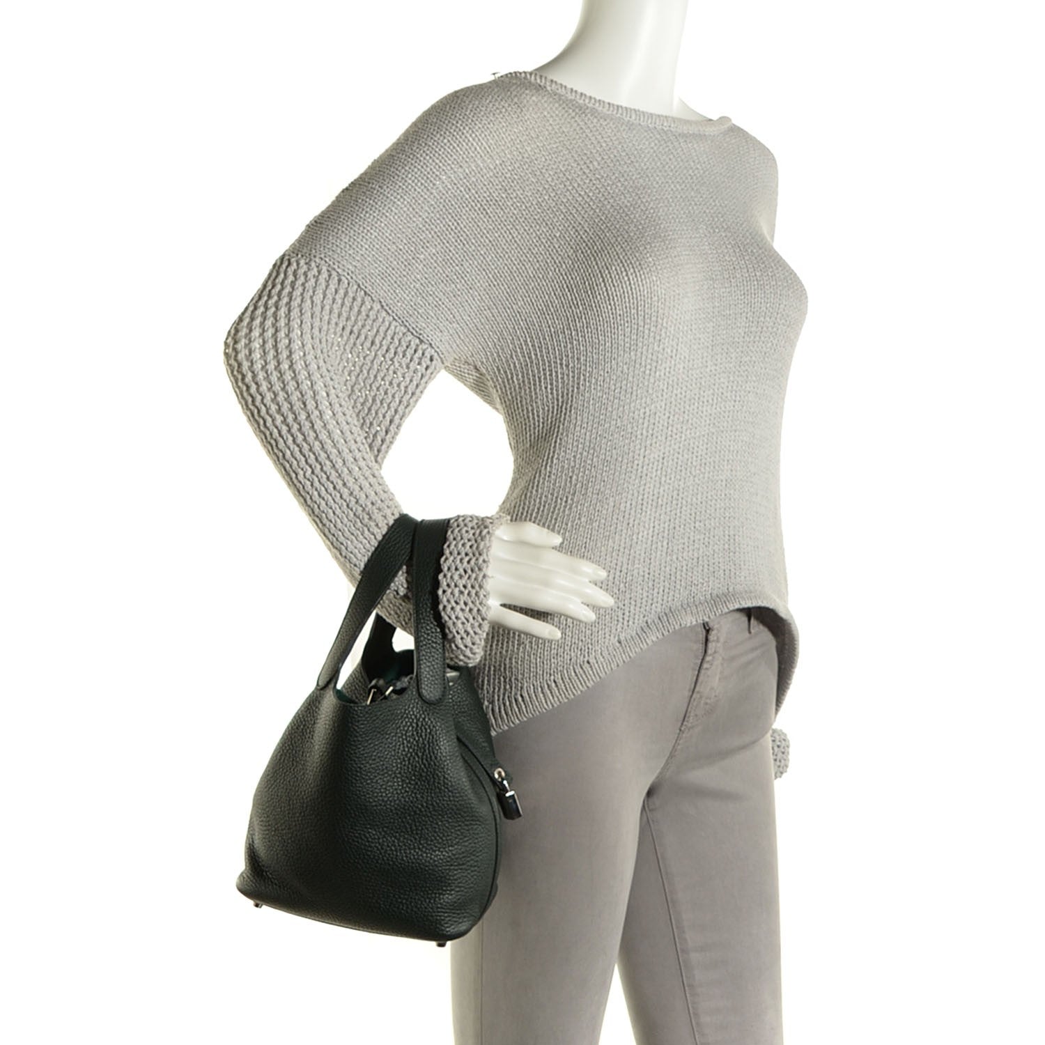 Hermes Taurillon Clemence Picotin Lock 18 Vert Fonce 17 of 30