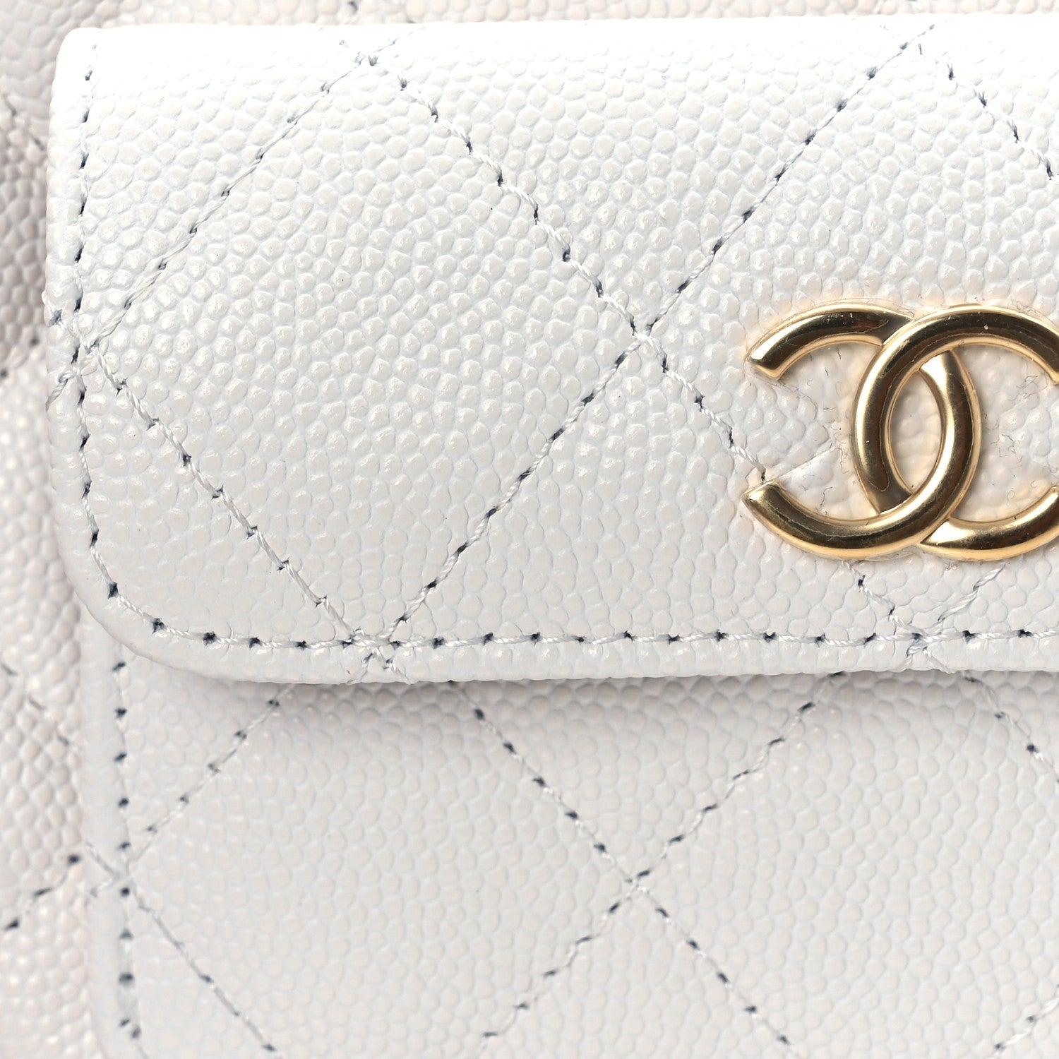 Chanel Caviar Quilted Polly Pocket Pouch Hobo White 9 of 12