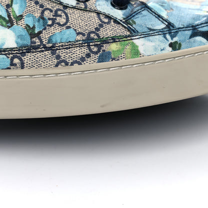 Gucci GG Supreme Monogram Blooms Mens High Top Sneakers 12 Beige Blue 13 of 14