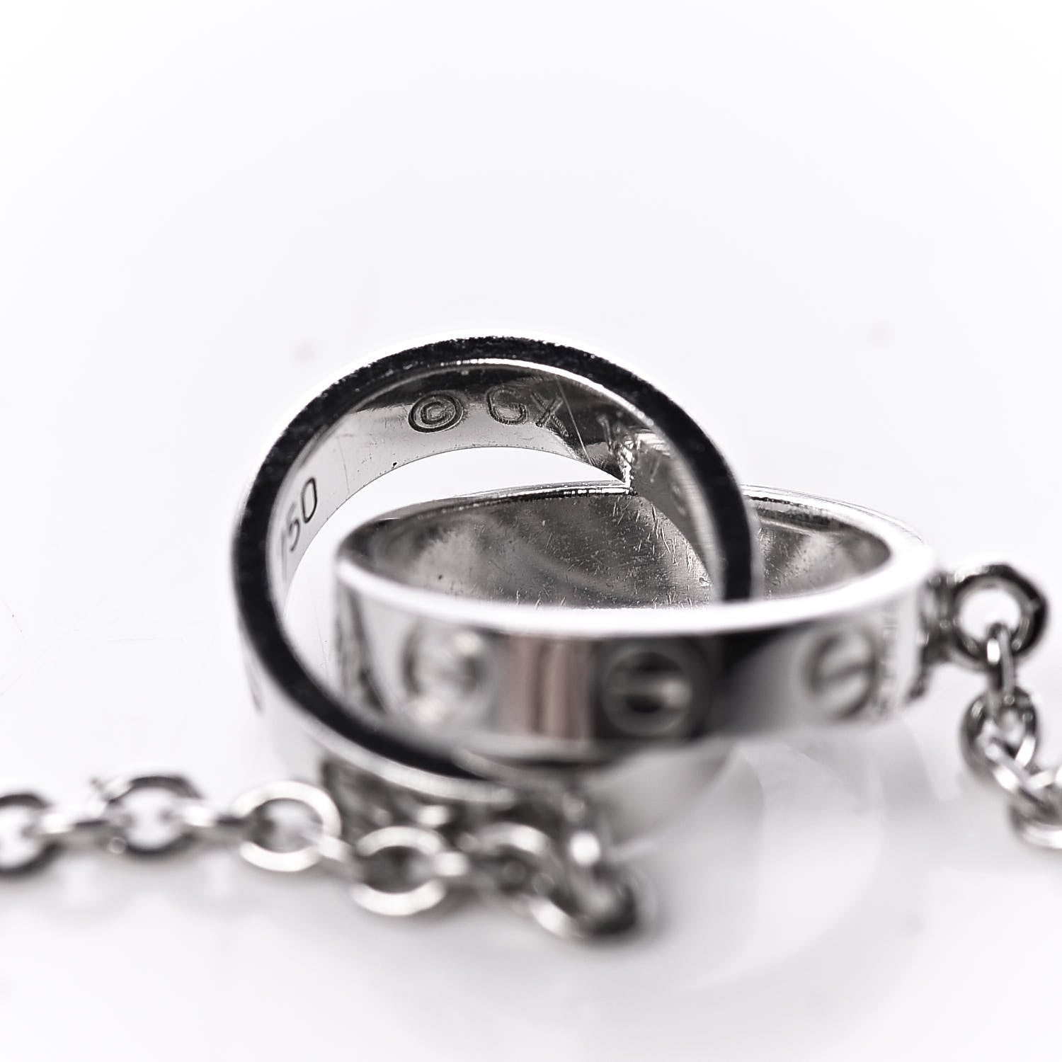 Cartier 18K White Gold Interlocking LOVE Necklace 7 of 7
