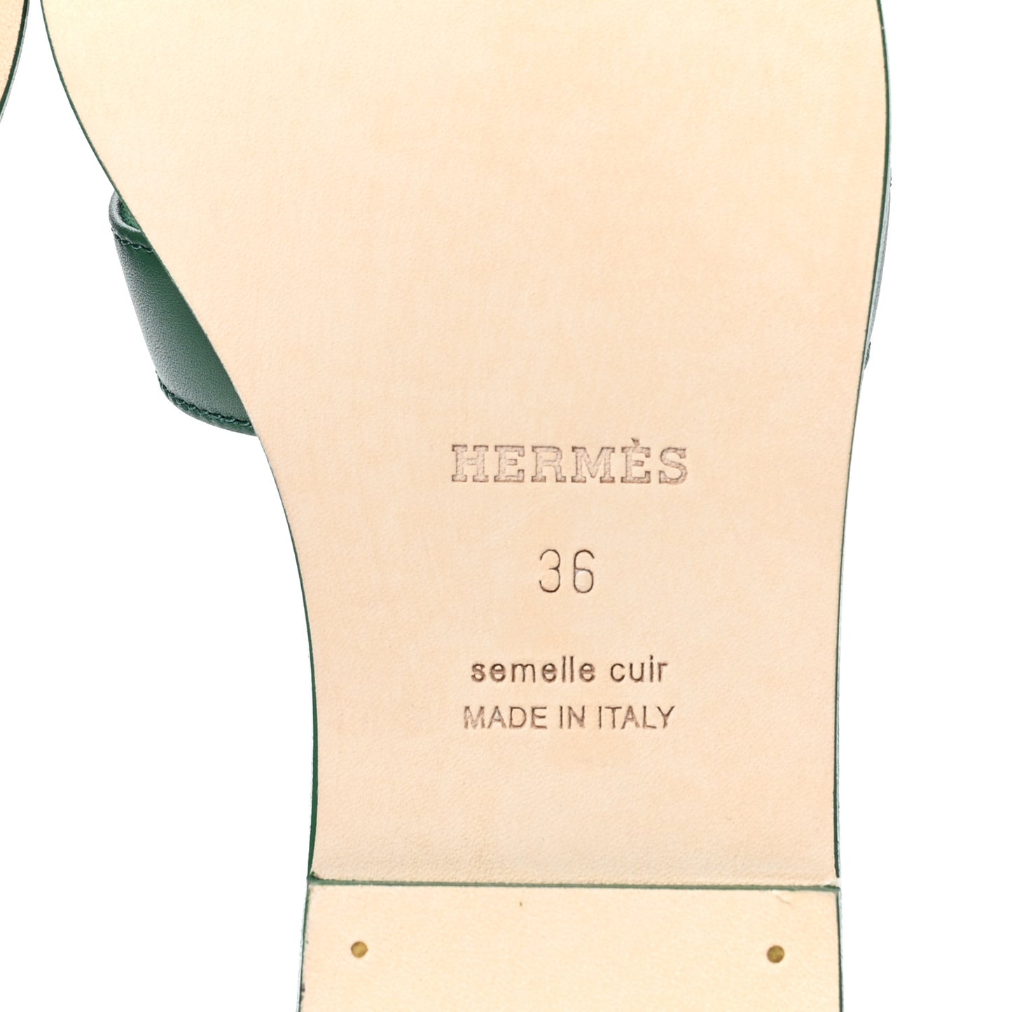 Calfskin Oran Sandals 36 Vert Electrique