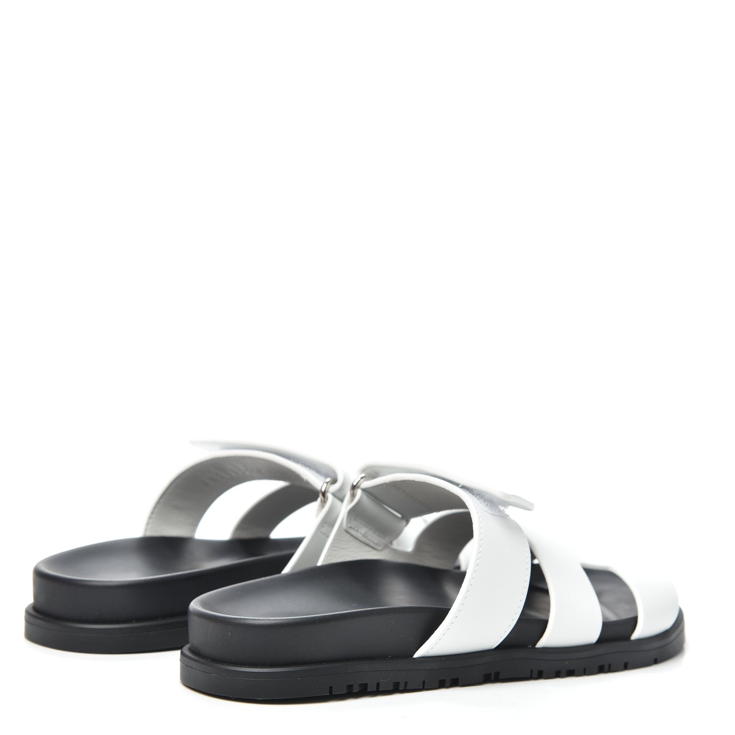 Hermes Calfskin Womens Chypre Sandals 37.5 White 4 of 7