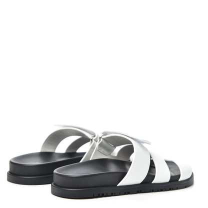 Hermes Calfskin Womens Chypre Sandals 37.5 White 4 of 7