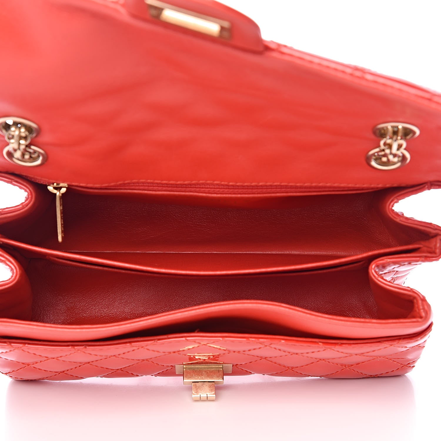Chanel Patent Quilted Accordion Reissue 2.55 Flap Red 5 of 10