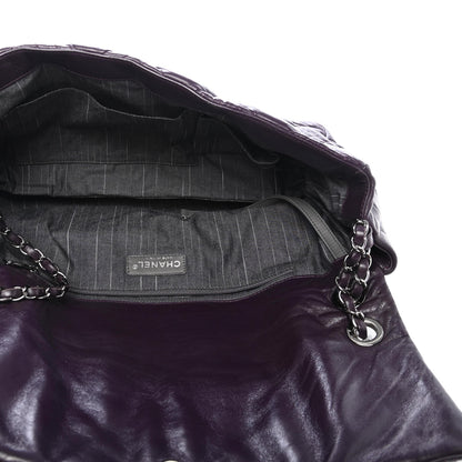 Chanel Lambskin In and Out XL Maxi Flap Dark Purple 4 of 4