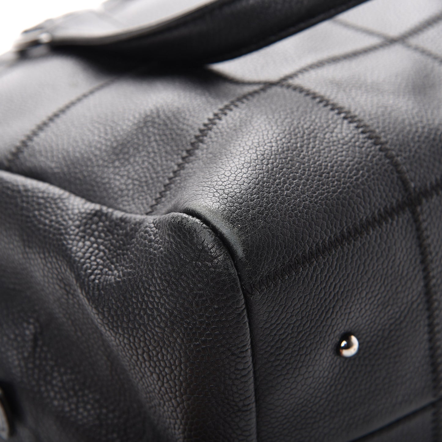 Caviar Square Stitched Bowler Black