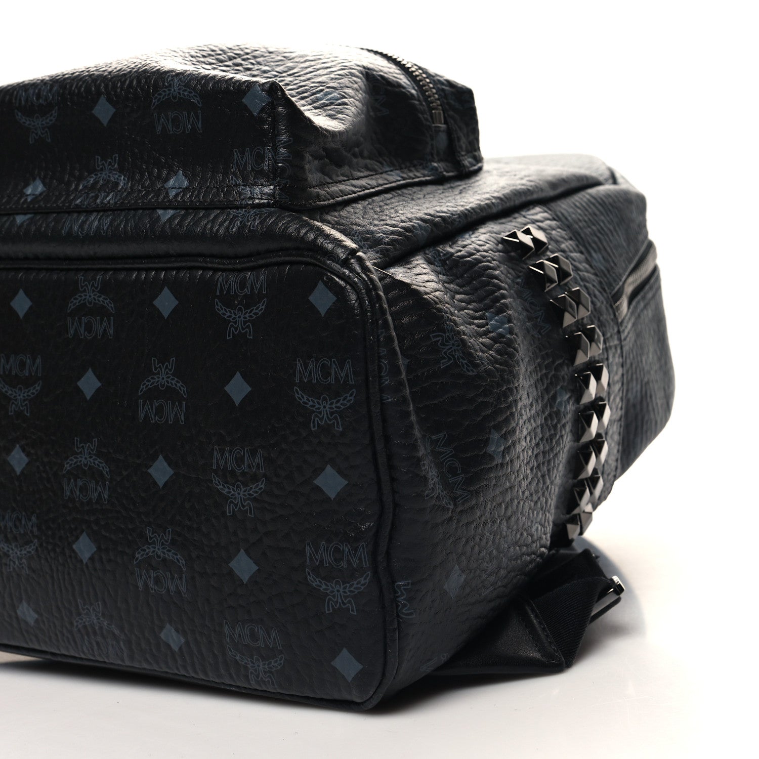 MCM Visetos Large Side Studs Stark Backpack Black 11 of 12