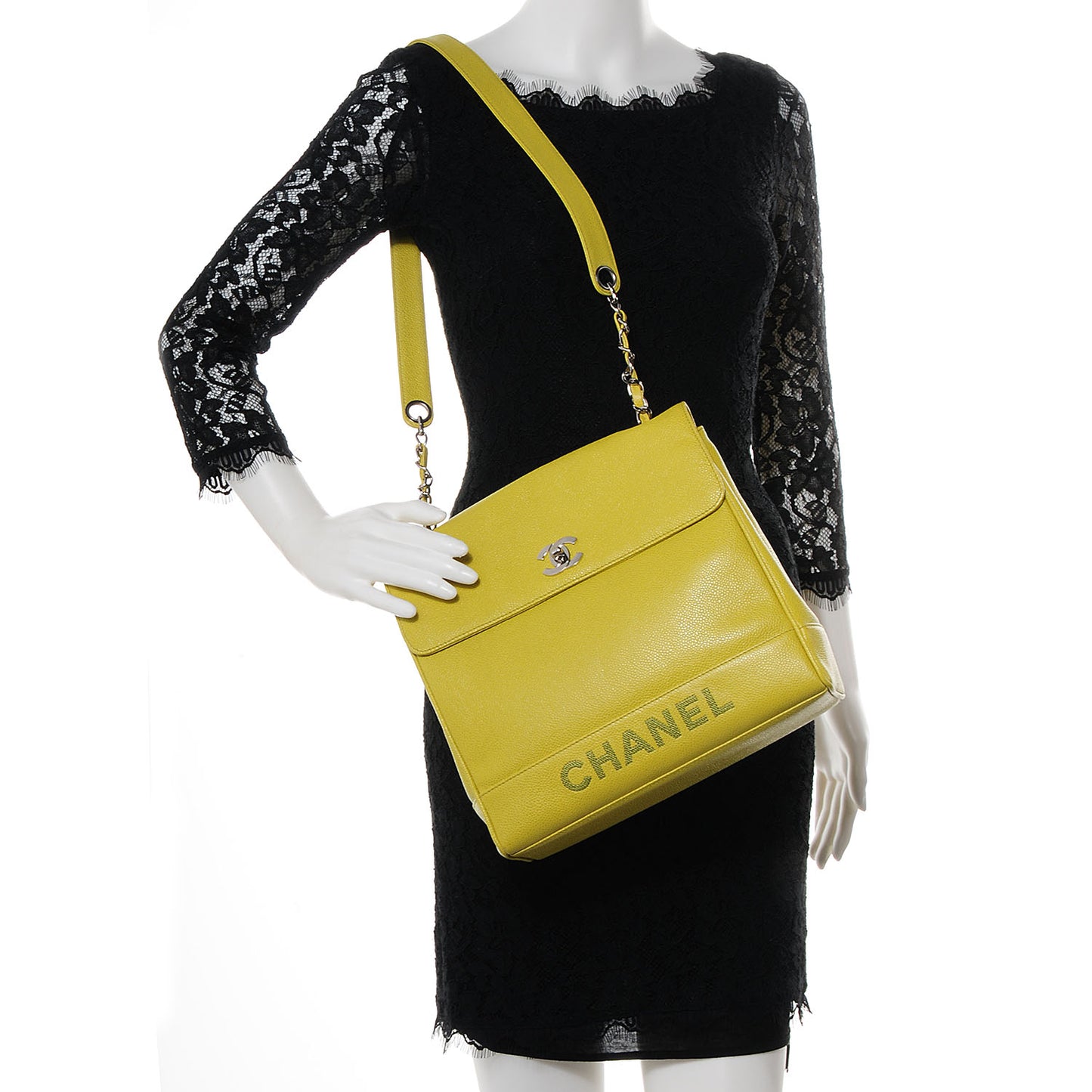 Caviar Shoulder Bag Yellow