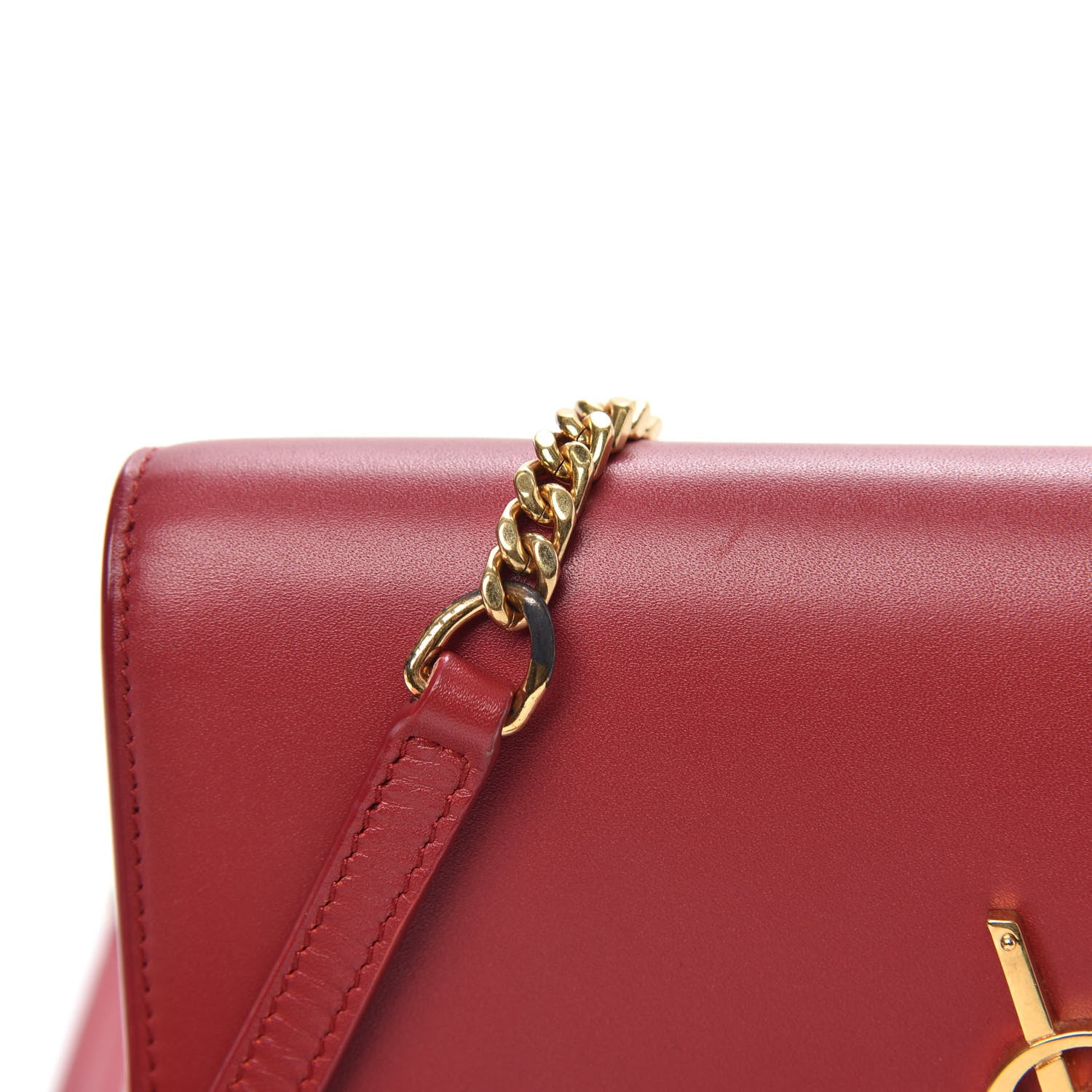 Saint Laurent Smooth Calfskin Classic Monogram Kate Tassel Chain Wallet New Lipstick 12 of 13