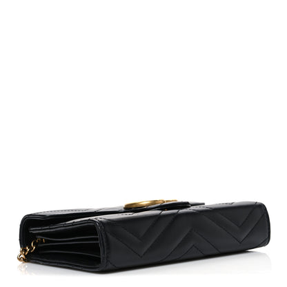 Gucci Calfskin Matelasse GG Marmont Chain Wallet Black 4 of 11