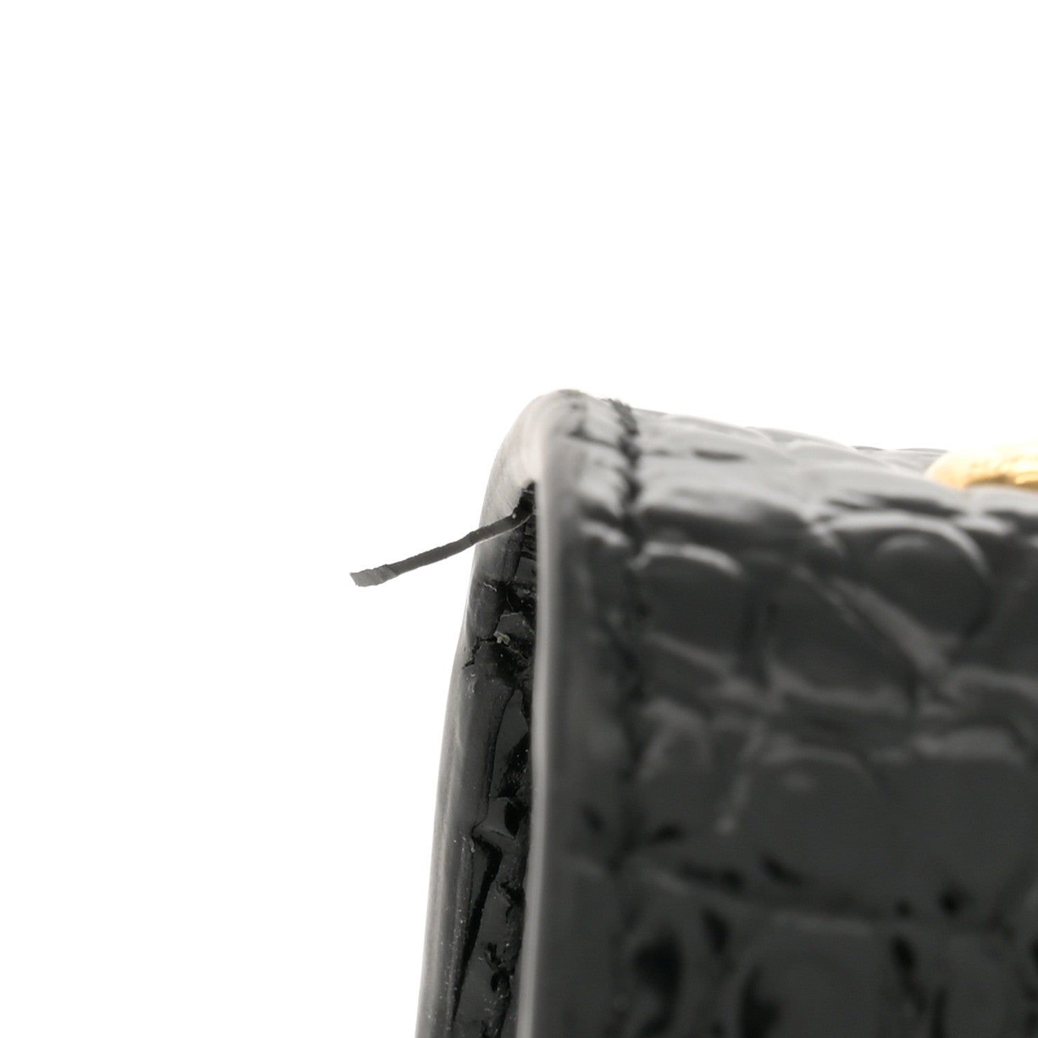 Saint Laurent Calfskin Crocodile Embossed Medium Classic Monogram Kate Tassel Satchel Black 11 of 13