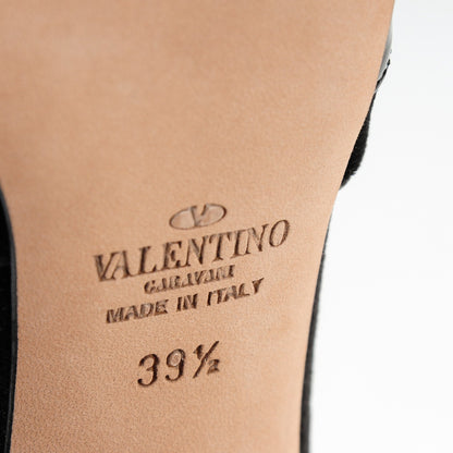 Valentino Garavani Patent Velvet Lace Up 110mm Pumps 39.5 Black 6 of 8