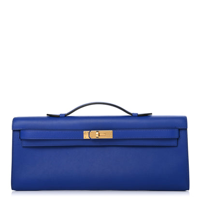 Hermes Swift Kelly Cut Clutch Pochette Bleu Electrique 1 of 11