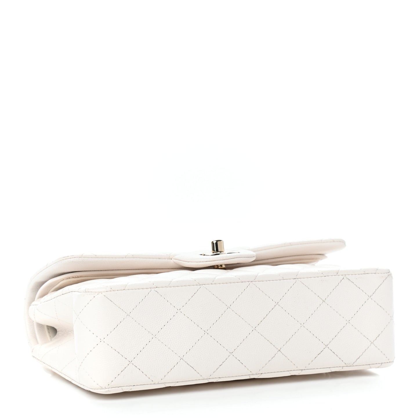 Caviar Quilted Small Double Flap White