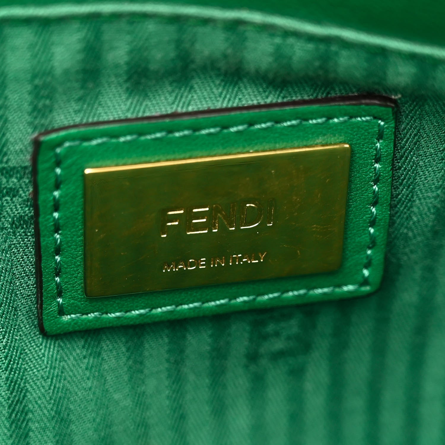 Fendi Vitello Elite Flamingo Regular 2Jours Tote Emerald 7 of 18