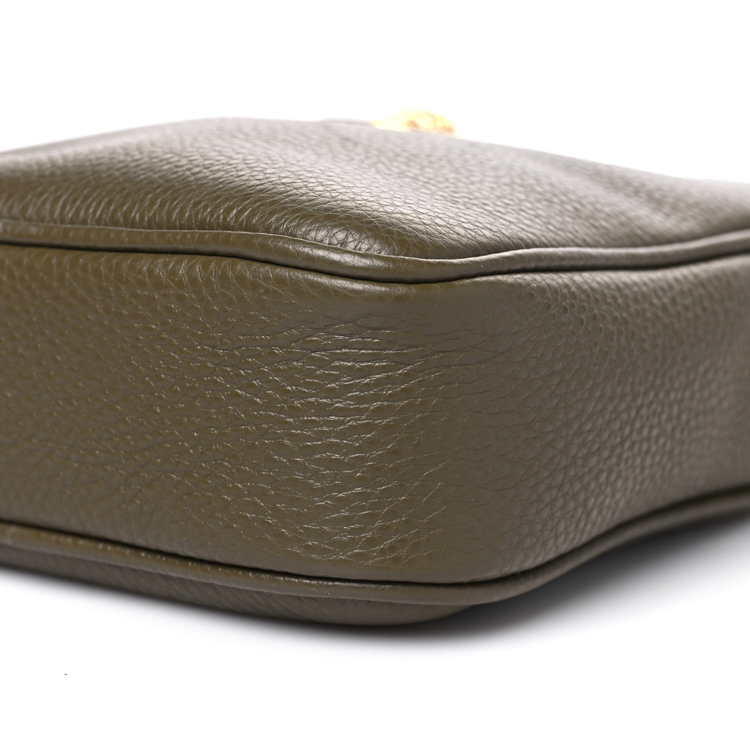 Versace Grained Calfskin Small Medusa Messenger Bag Khaki 10 of 11