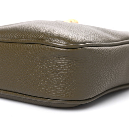 Versace Grained Calfskin Small Medusa Messenger Bag Khaki 10 of 11