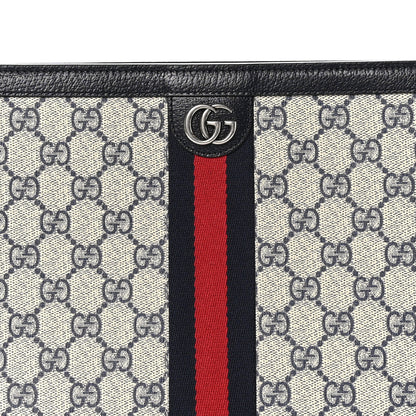 Gucci GG Supreme Monogram Web Ophidia Pouch Beige Blue 8 of 13