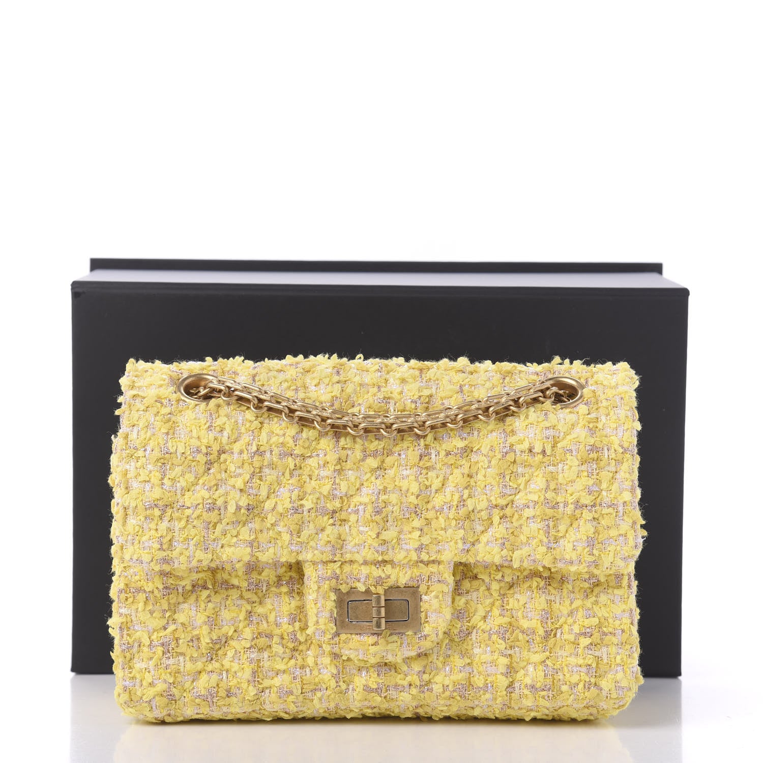Chanel Tweed Quilted 2.55 Reissue Mini Flap Yellow 12 of 12