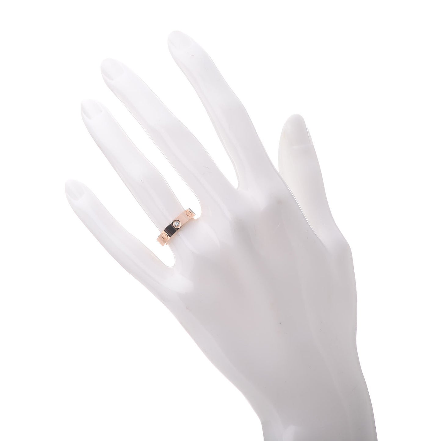 18K Pink Gold Diamond 4mm LOVE Ring 49 4.75