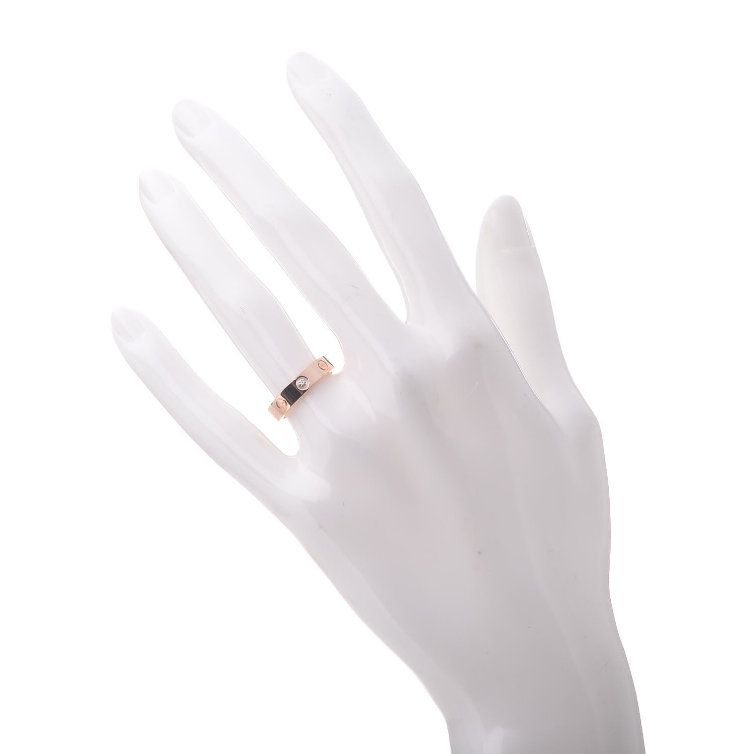 Cartier 18K Pink Gold Diamond 4mm LOVE Ring 49 4.75 2 of 6