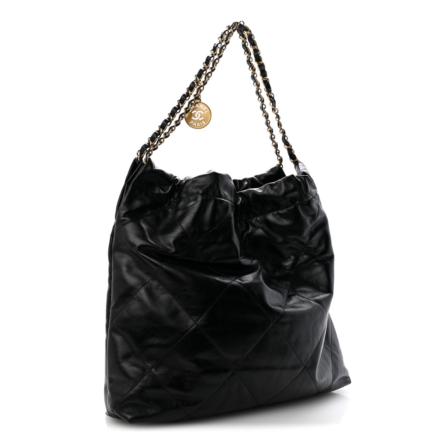 Chanel Shiny Calfskin Quilted Chanel 22 Black 4 of 12