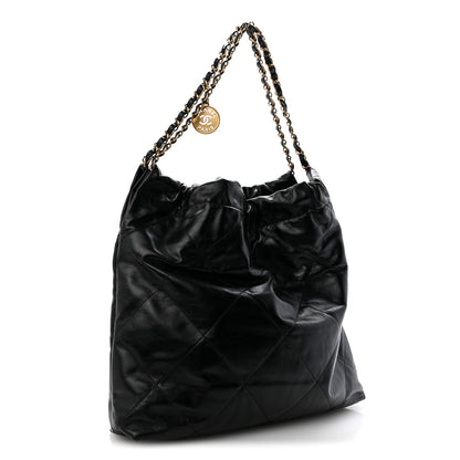 Chanel Shiny Calfskin Quilted Chanel 22 Black 4 of 12