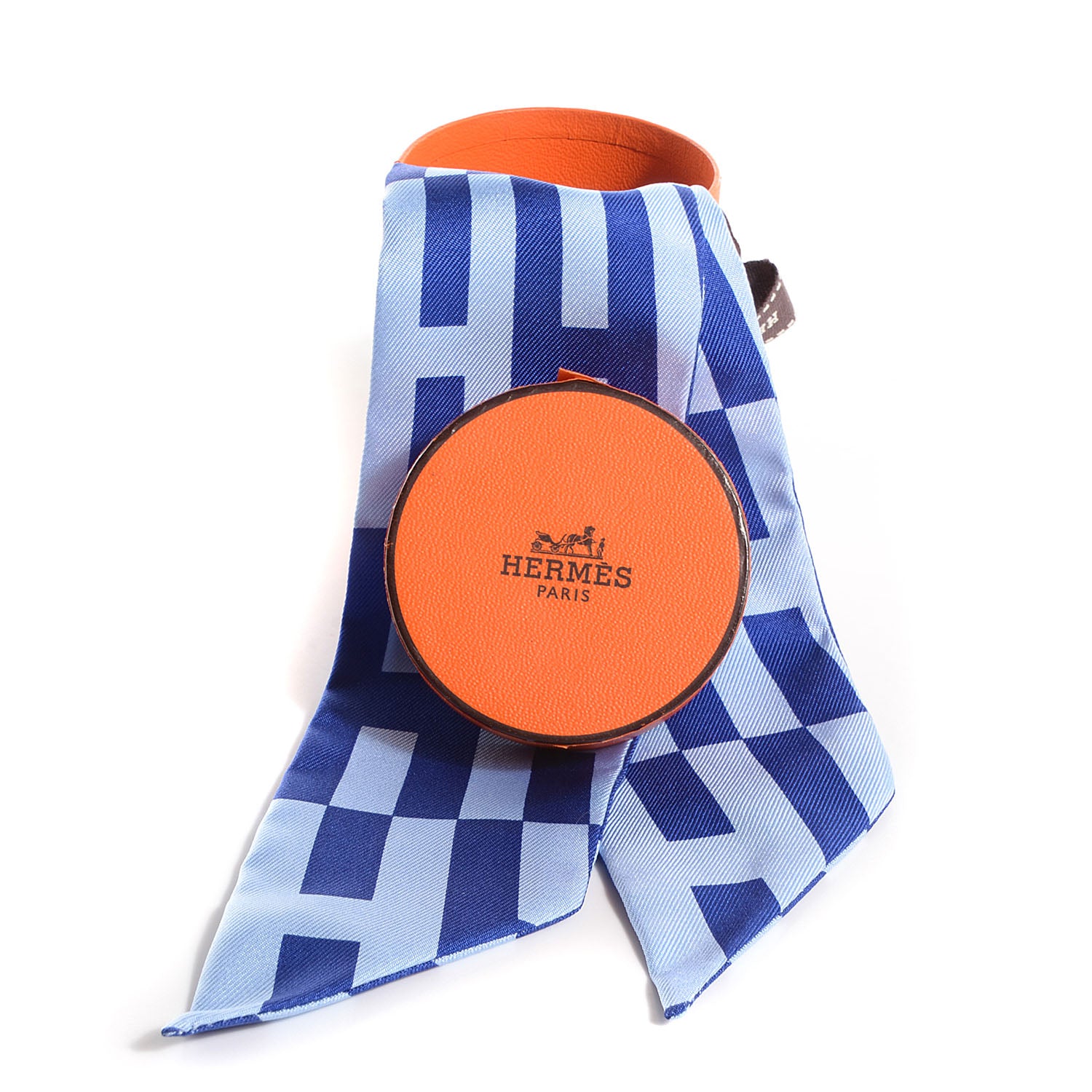 Hermes Silk Op'H Twilly Indigo Ciel 6 of 6