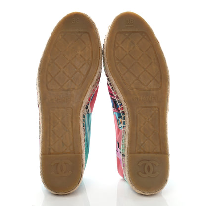 Chanel Fabric Patent CC Espadrilles Multicolor 38 Black 5 of 12