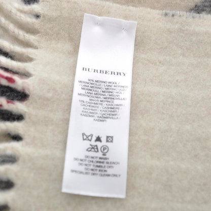 Burberry Cashmere Wool Check Fringe Scarf 4 of 5