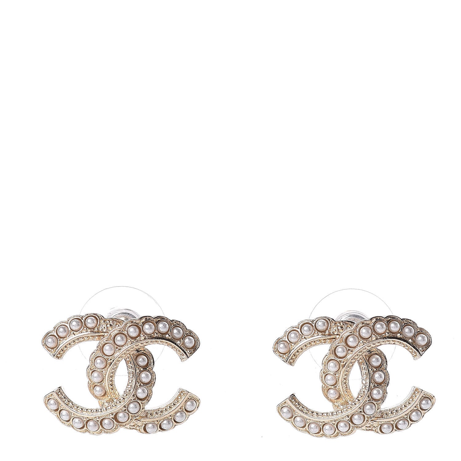 Chanel Pearl Queen of France CC Earrings Gold 1 of 4