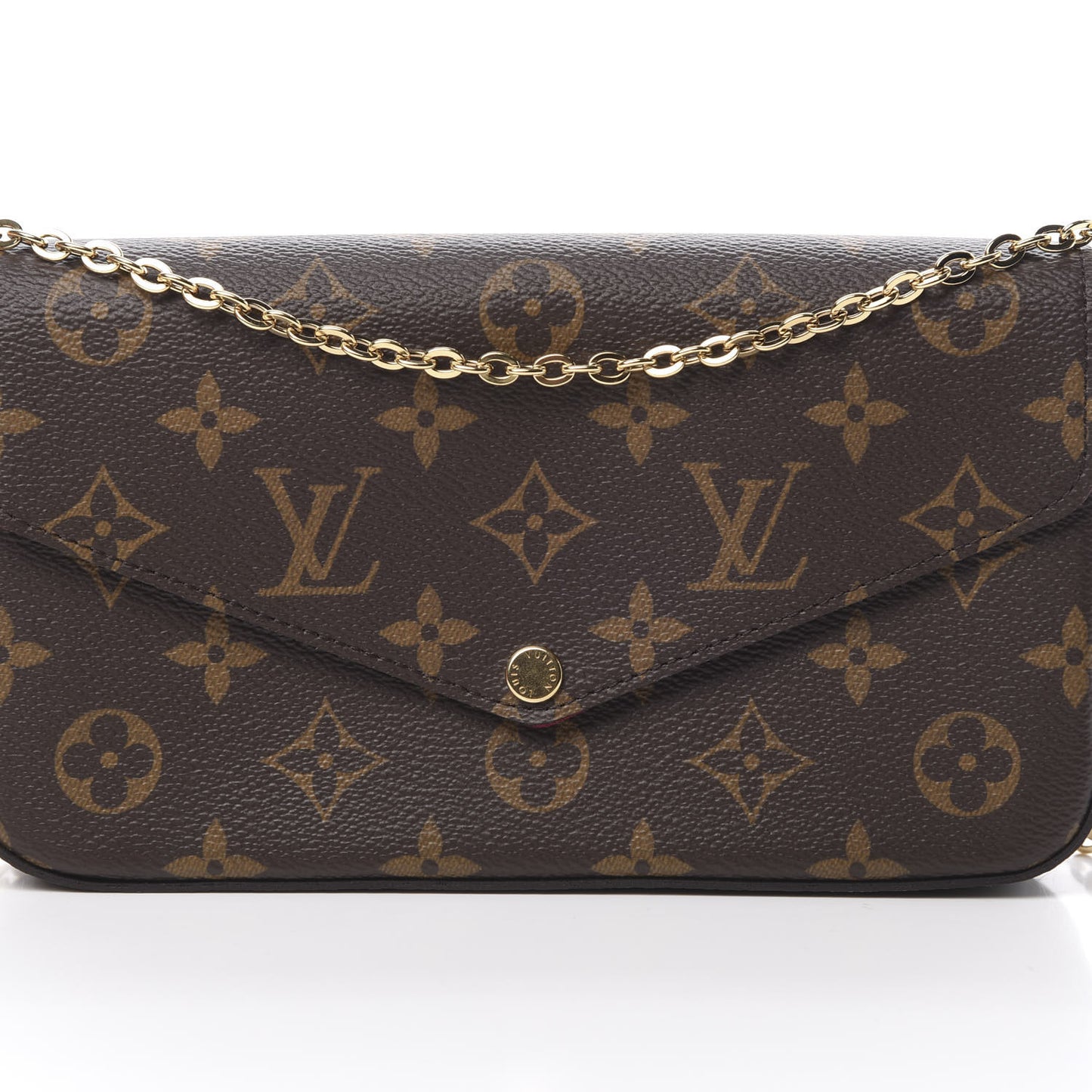 Monogram Pochette Felicie Chain Wallet Fuchsia