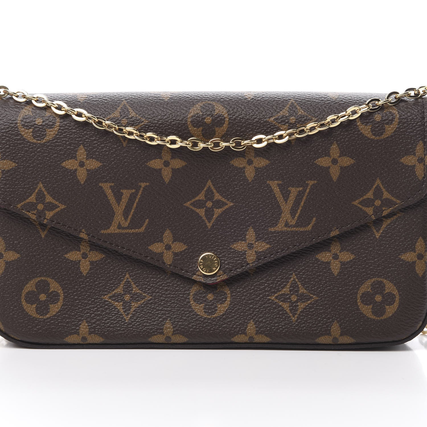 Louis Vuitton Monogram Pochette Felicie Chain Wallet Fuchsia 10 of 13