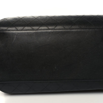 Chanel Calfskin Stitched XL Weekender Black 17 of 19