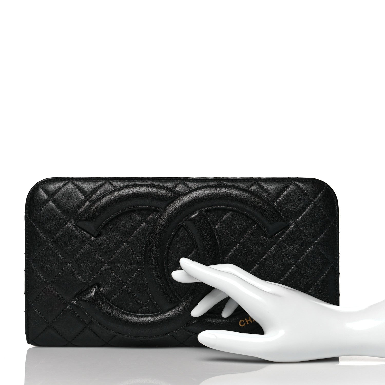 Chanel Lambskin Quilted Coco Midnight Clutch Black 2 of 10