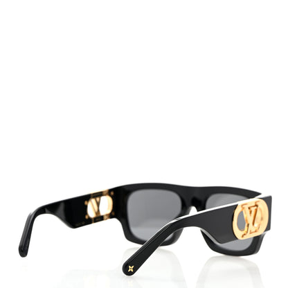Louis Vuitton Acetate LV Link Square Sunglasses Z1478E Black 4 of 7