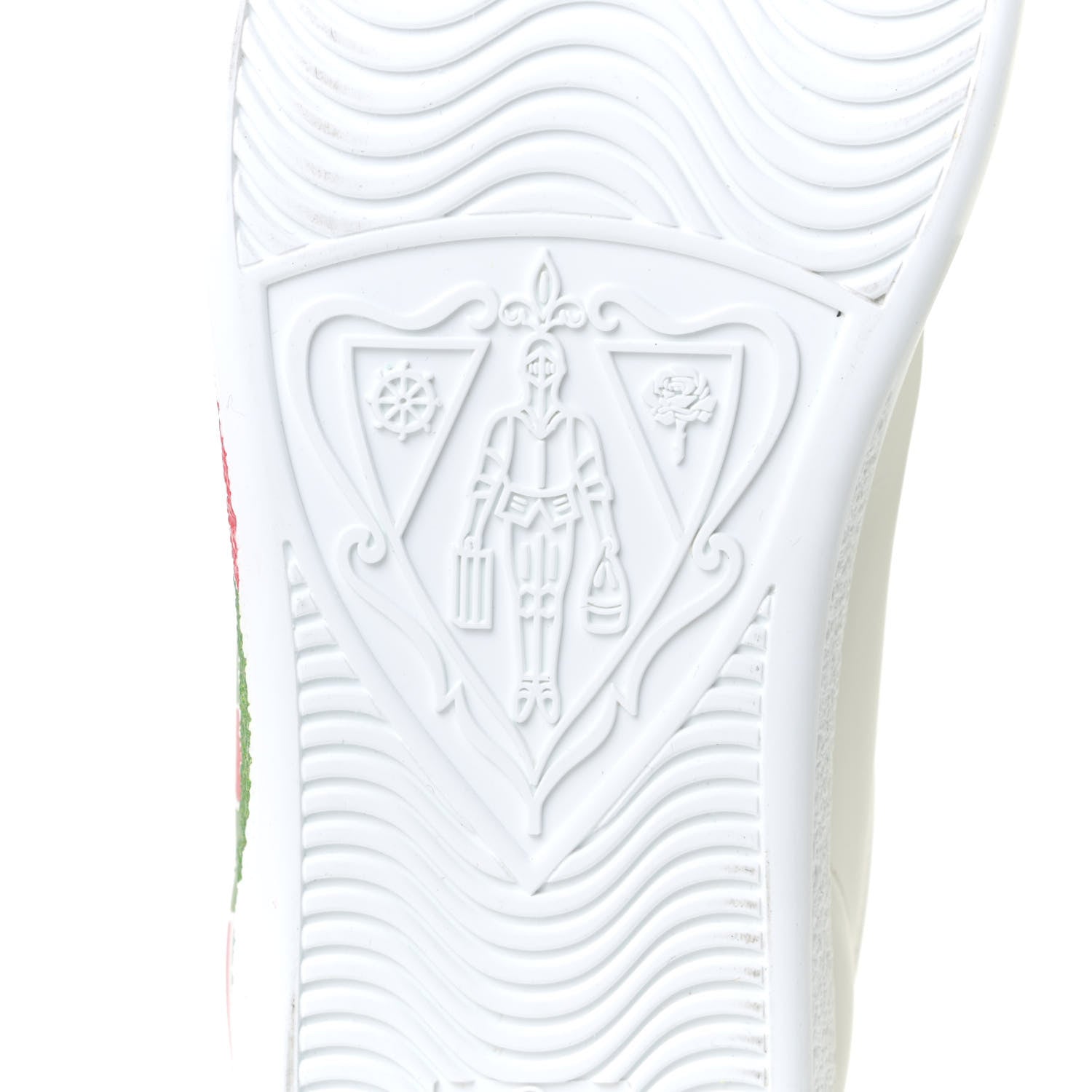 Gucci Calfskin Interlocking G Womens New Ace Sneakers 36.5 White Red Flame Green 7 of 11