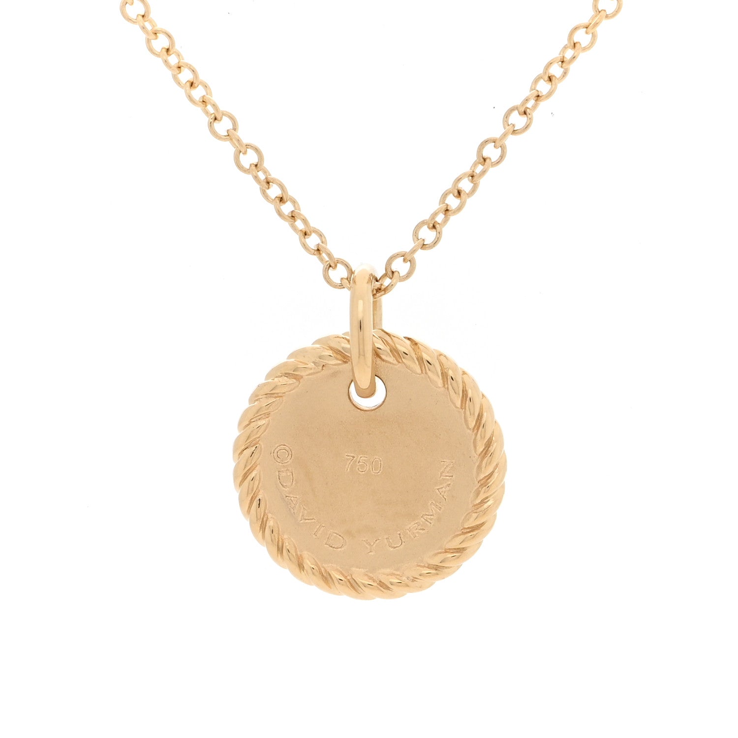 David Yurman 18K Yellow Gold Diamond Initial A Charm Necklace 4 of 5