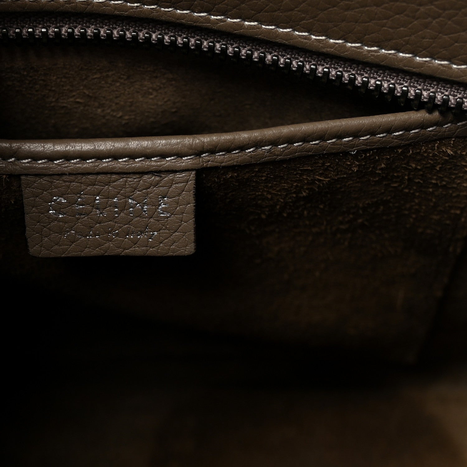 Celine Drummed Calfskin Nano Luggage Souris 6 of 9
