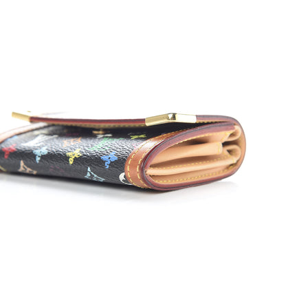 Louis Vuitton Monogram Multicolor Porte-Monnaie Plat Coin Purse Black 8 of 12