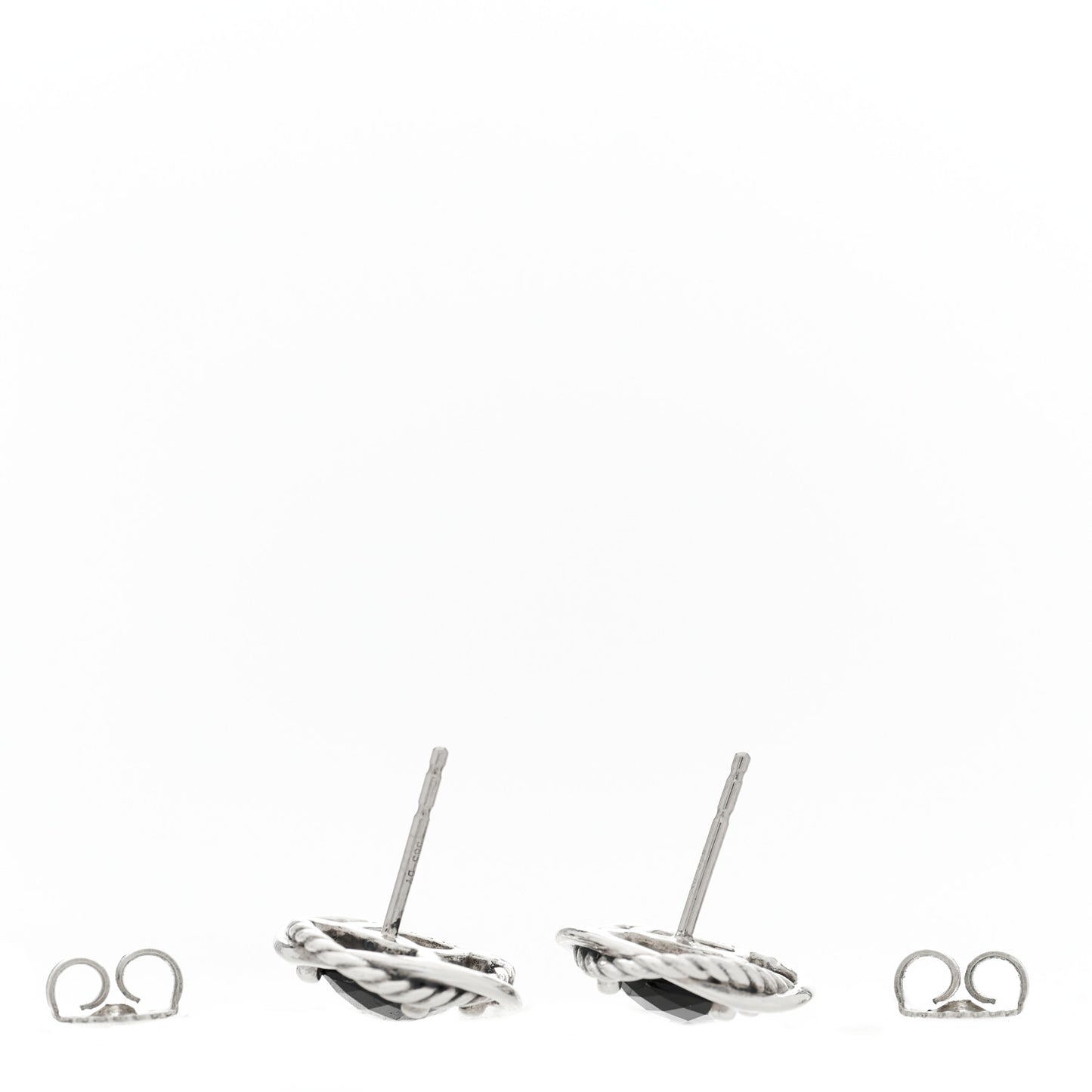 Sterling Silver Black Onyx 7mm Infinity Earrings