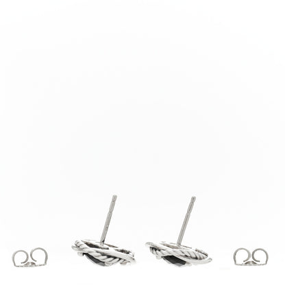 David Yurman Sterling Silver Black Onyx 7mm Infinity Earrings 3 of 4