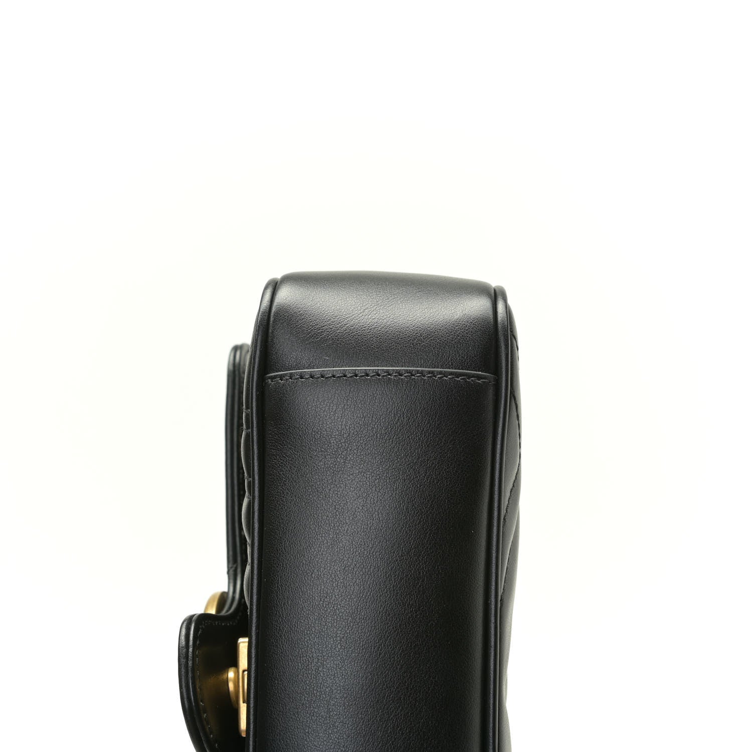 Gucci Calfskin Matelasse Mini GG Marmont Shoulder Bag Black 12 of 14