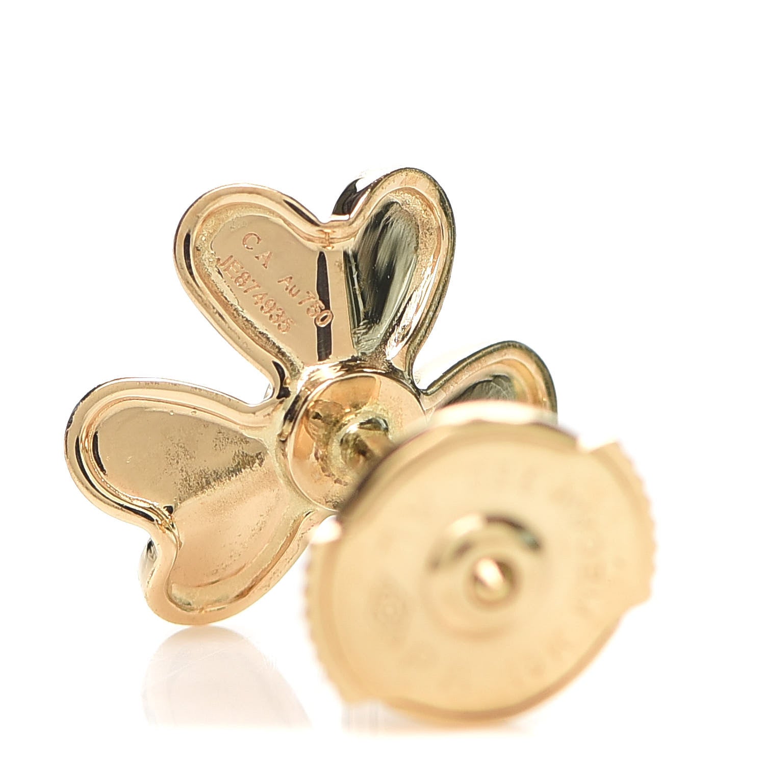 Van Cleef & Arpels 18K Yellow Gold Diamond Mini Frivole Earrings 4 of 5