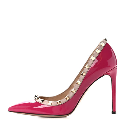 Valentino Garavani Patent Rockstud 100mm Pumps 39 Deep Cyclamin Poudre 1 of 9