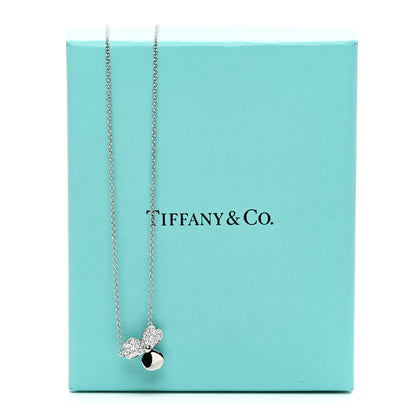 Tiffany Platinum Diamond .17ctw Small Paper Flowers Pendant Necklace 5 of 5