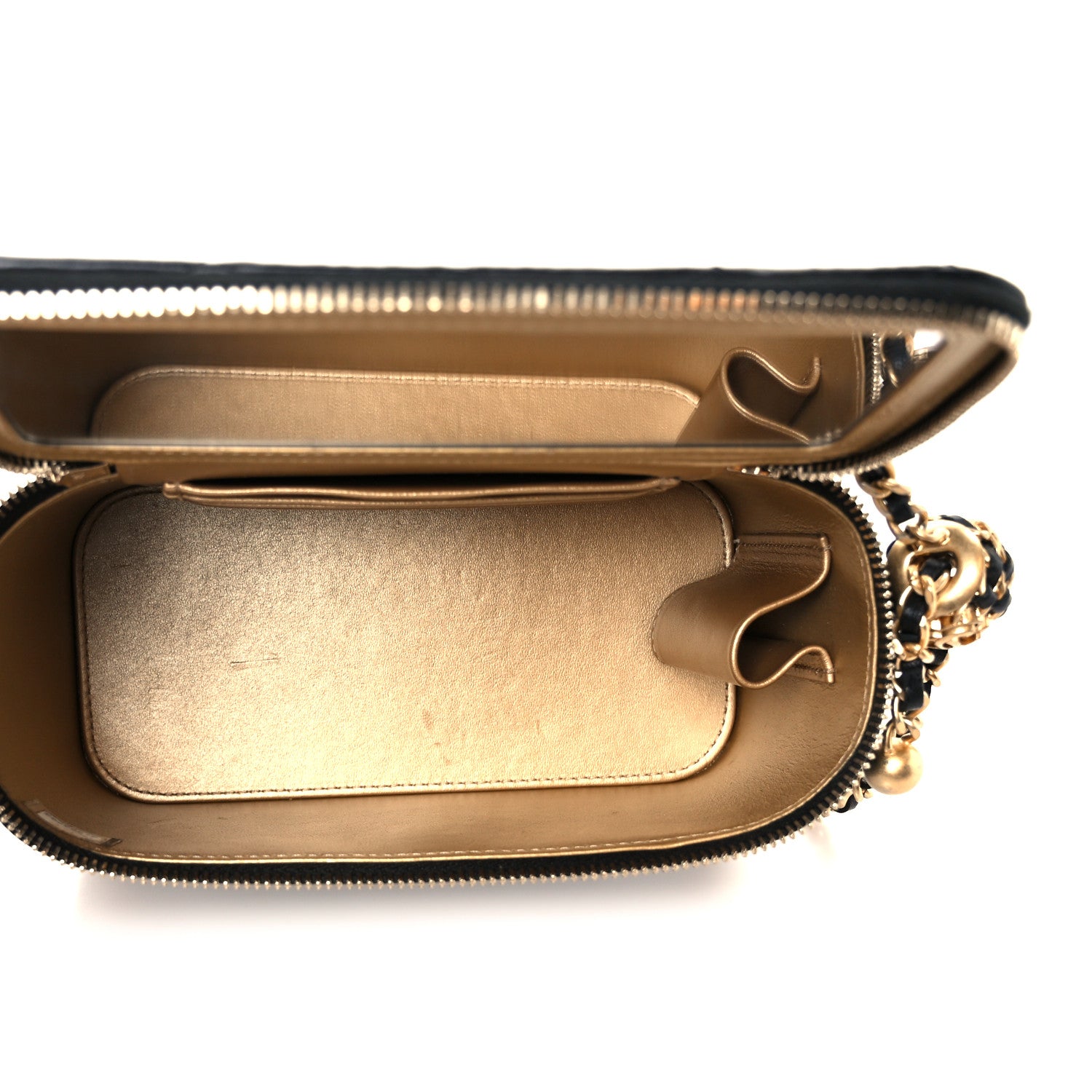 Chanel Lambskin Quilted Small Pearl Crush Vanity Case With Chain Black 5 of 12